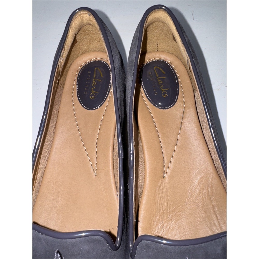 Clarks Artisan Alitay Kallen Purple Suede Embroidered Flats Smoking Slipper 7.5 - Picture 3 of 8